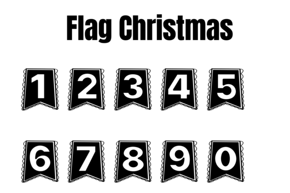 Flag Christmas Font PNG with transparent background - Preview 3