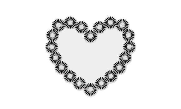 Floral Heart Frame Clipart Black White