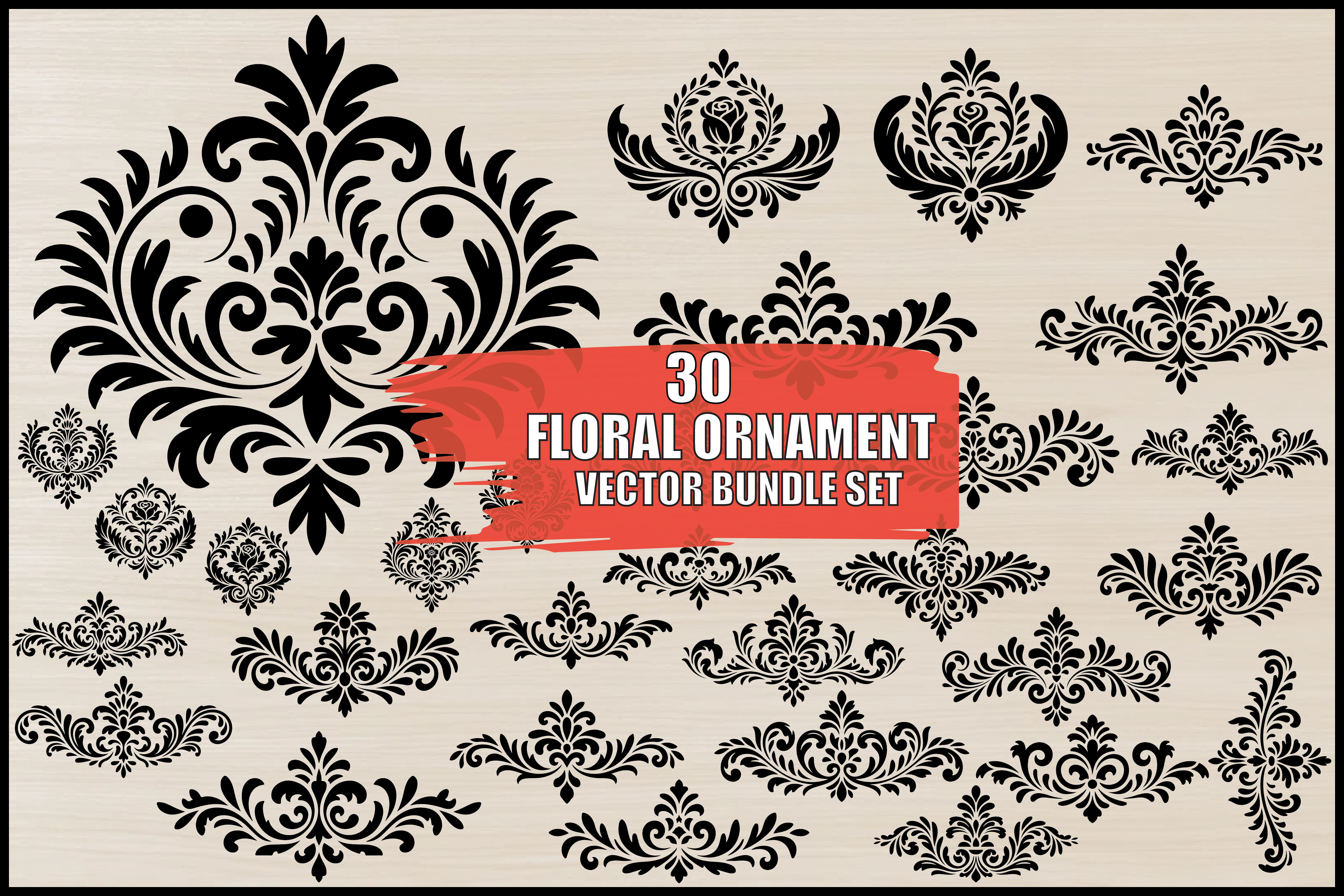 Floral Ornament Vector Bundle Set