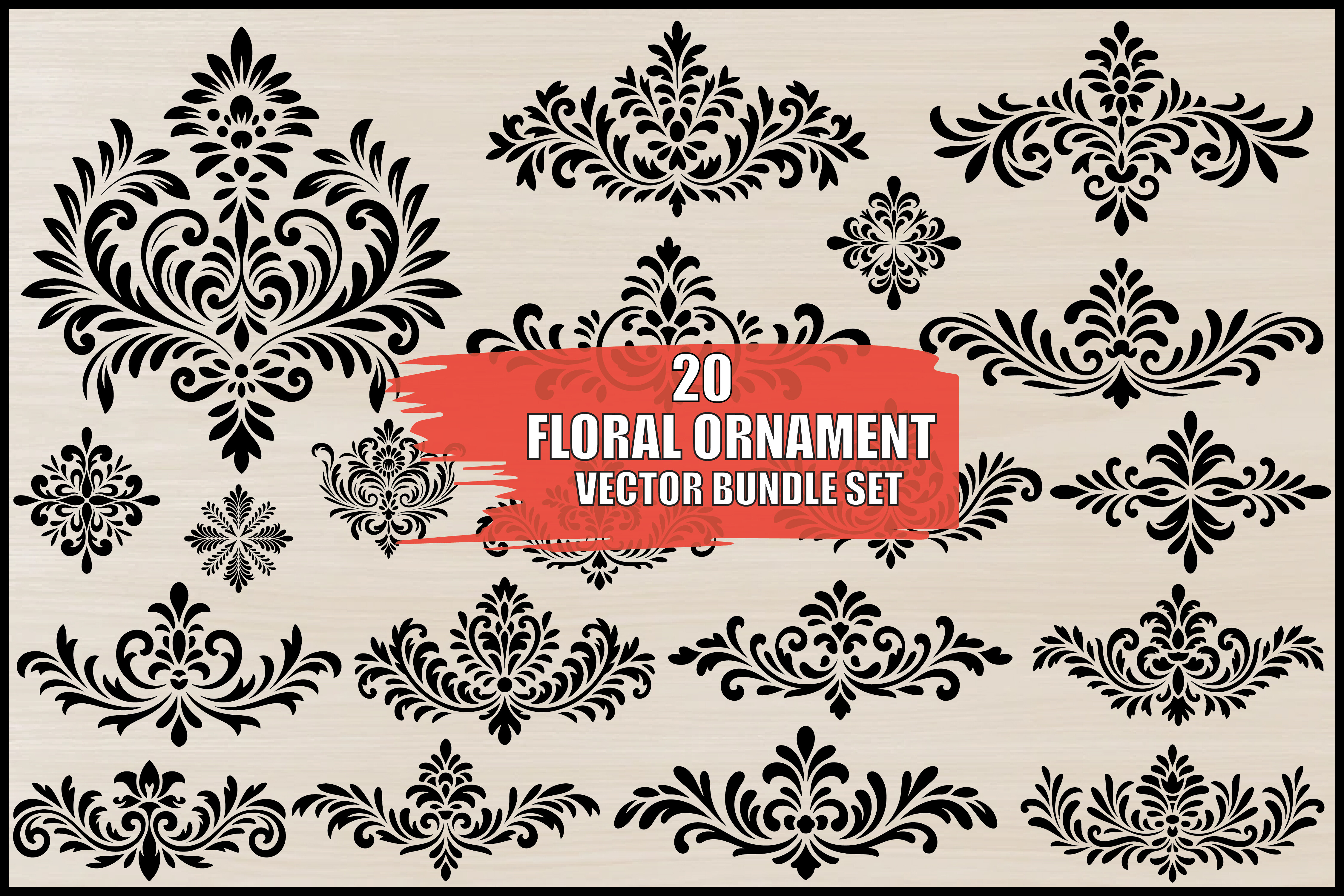 Floral Ornament Vector Bundle Set