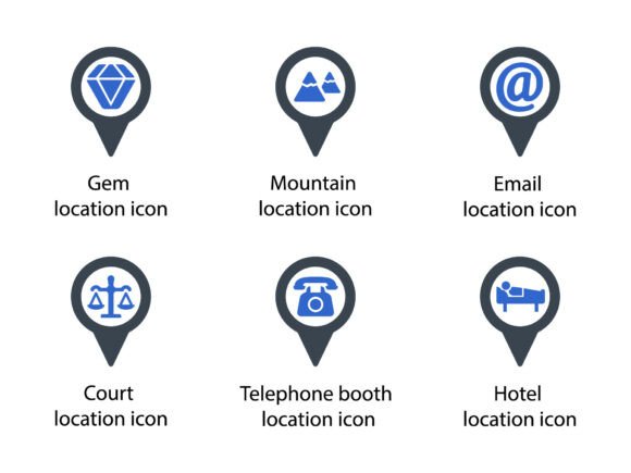 Location Pin Icon Set 7