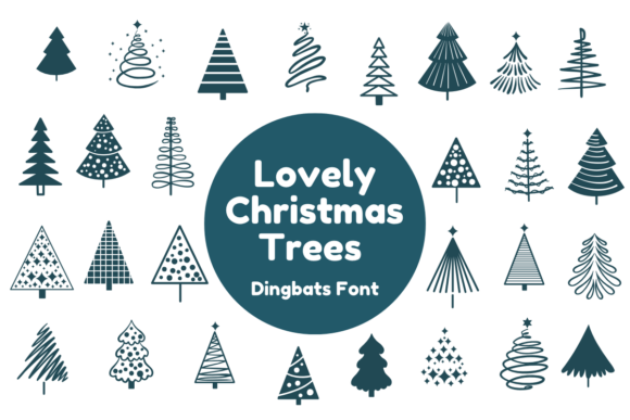 Preview of Lovely Christmas Trees dingbat font