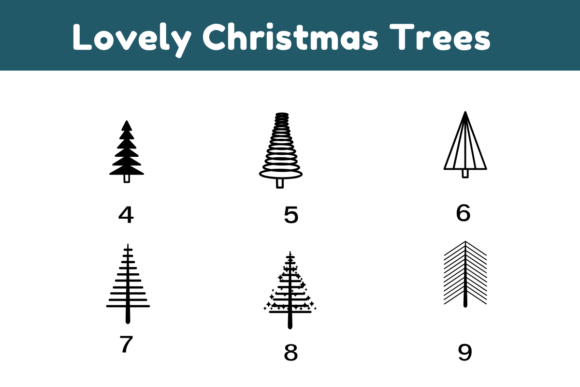 Lovely Christmas Trees Font PNG with transparent background - Preview 6