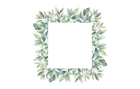 Watercolor Greenery Square Frame
