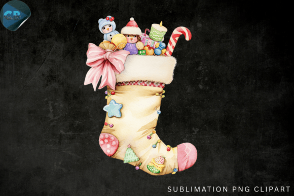 Christmas Stocking With Toys Gifts Png Graphics