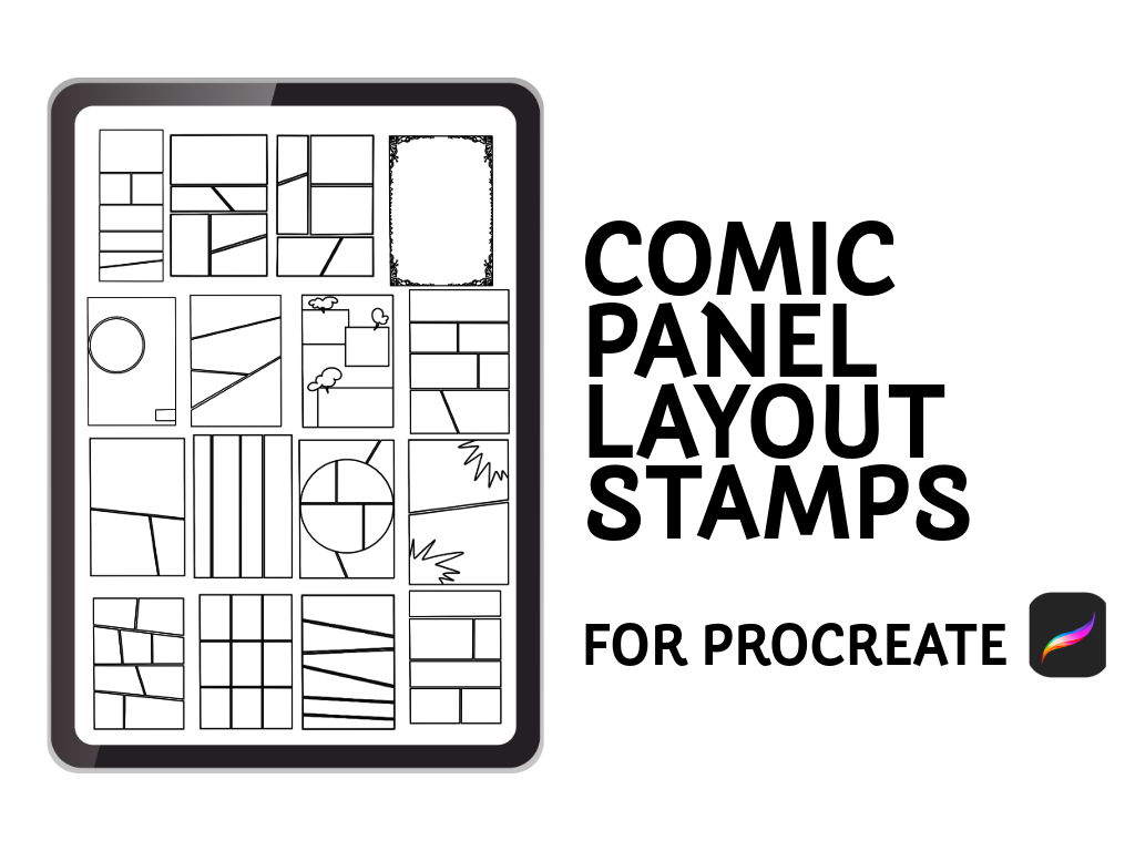 Comic Panel Layout Stamps for Procreate - photo 1