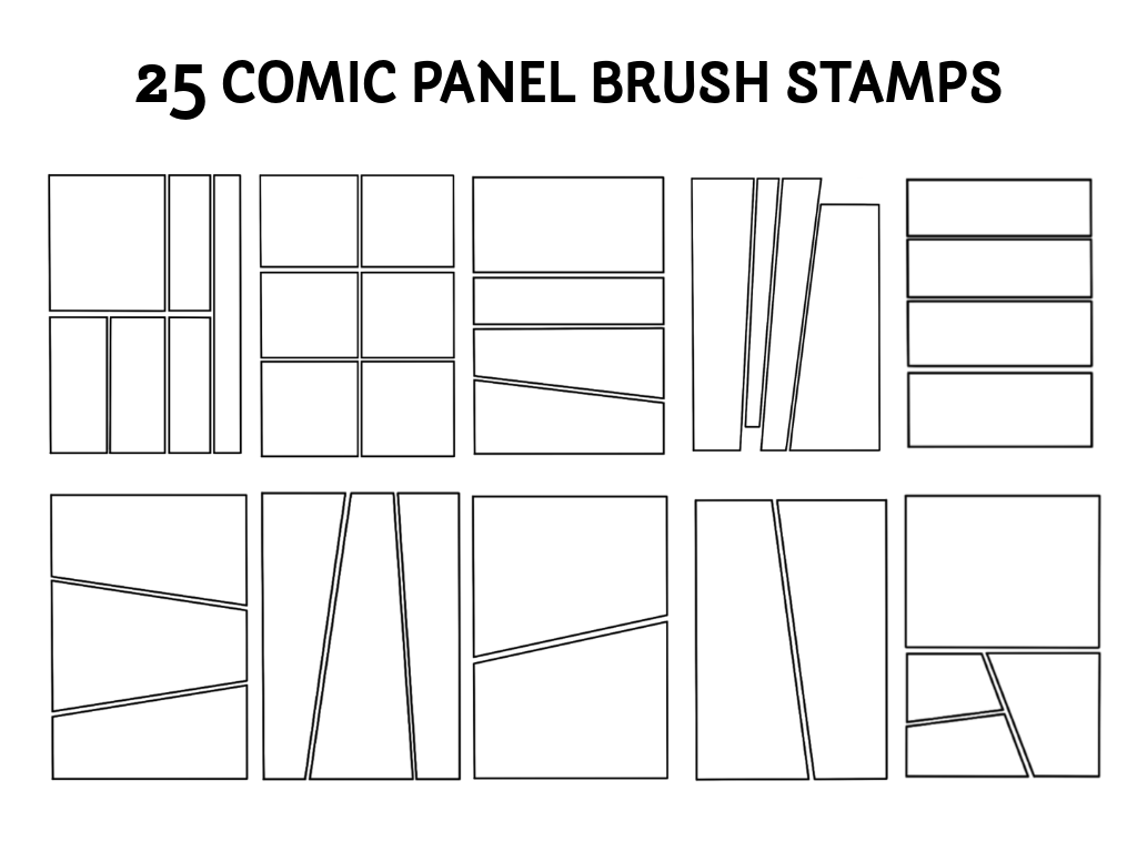 Comic Panel Layout Stamps for Procreate - photo 2