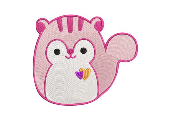 Cute Pink Squirrel with Hearts