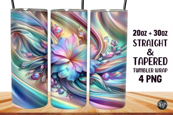 Iridescent Silk Fabric Tumbler Wraps PNG
