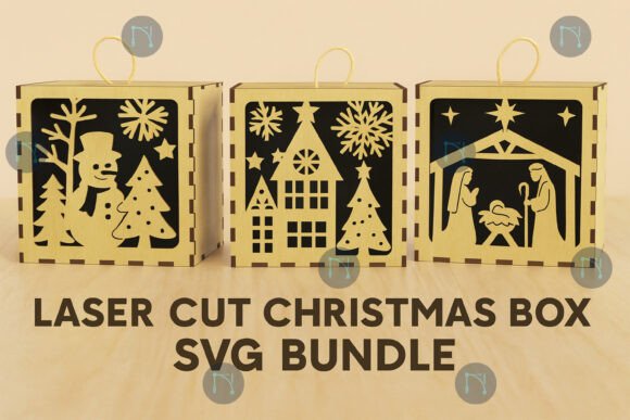 Laser Cut Christmas Box SVG Bundle · Creative Fabrica