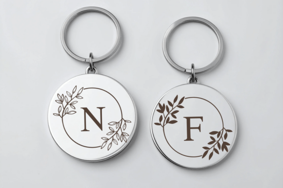Leafy Monogram Font PNG with transparent background - Preview 2