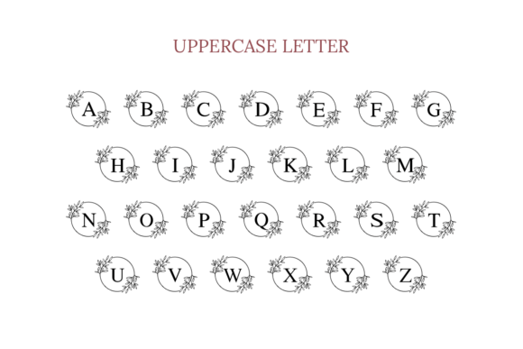 Leafy Monogram Font PNG with transparent background - Preview 4