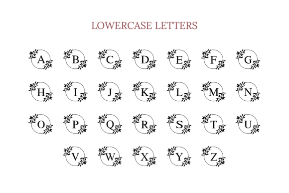 Leafy Monogram Font PNG with transparent background - Preview 5