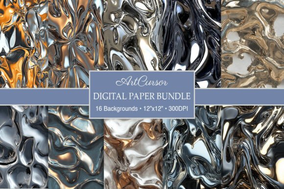 Liquid Metallic Chrome Digital Papers