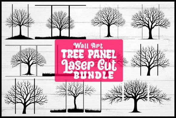 Abstract Tree Cut Multi-Panel Tree Silhouette Laser Cut Graphic by Creative shirts ...