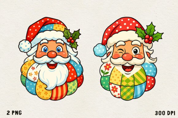 Patchwork Christmas Clipart | Cute PNG