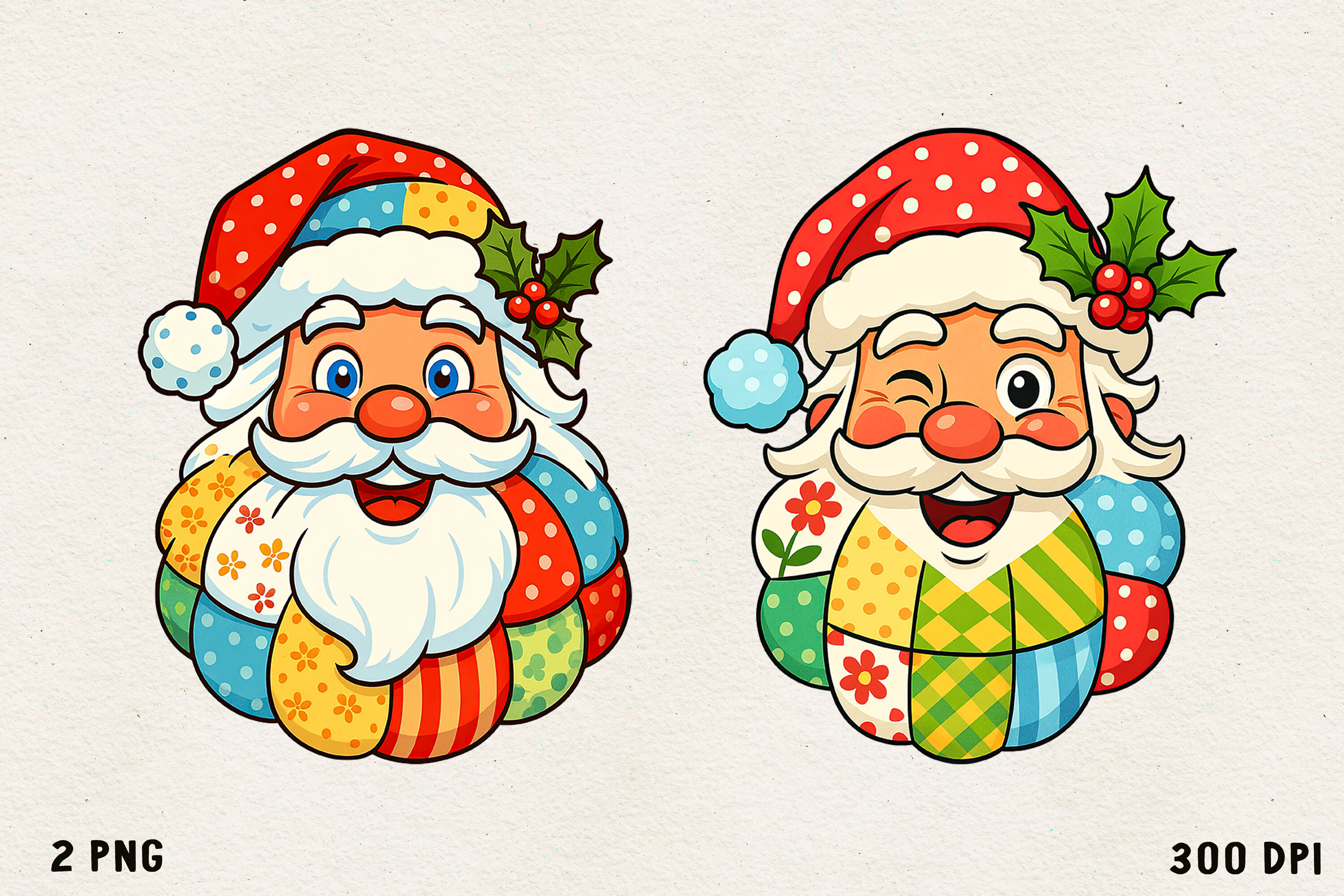 Patchwork Christmas Clipart | Cute PNG