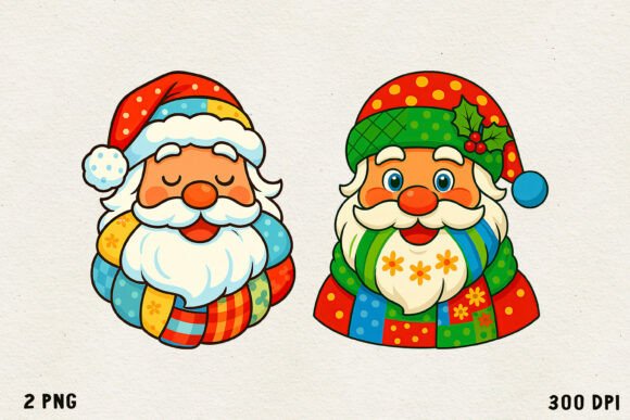 Patchwork Christmas Clipart | Cute PNG