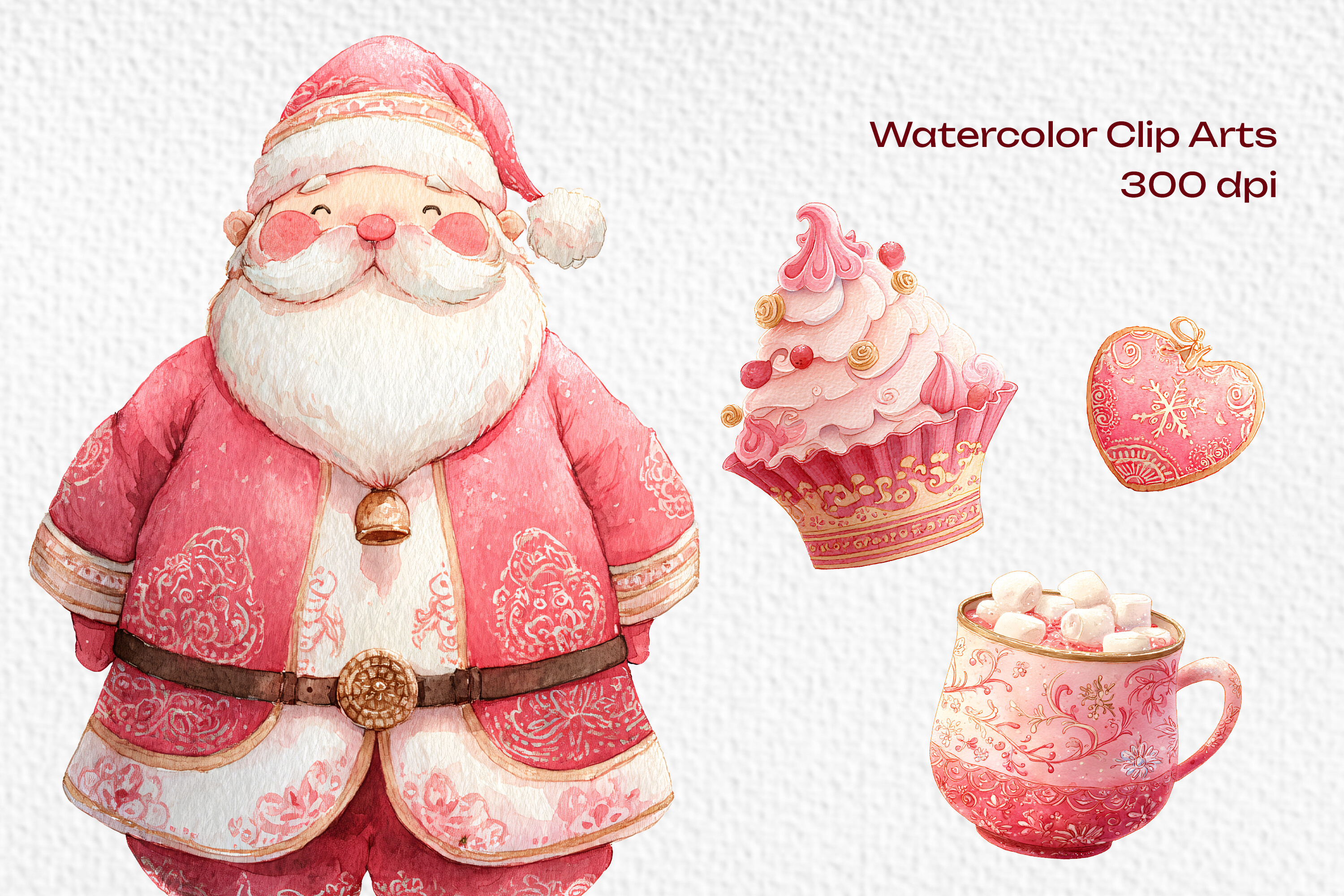 Pink Christmas Cliparts, Scrapbook - photo 2