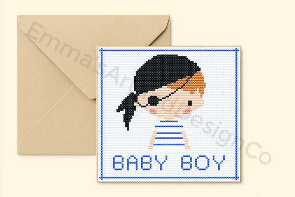 Pirate Card Cross Stitch Pattern