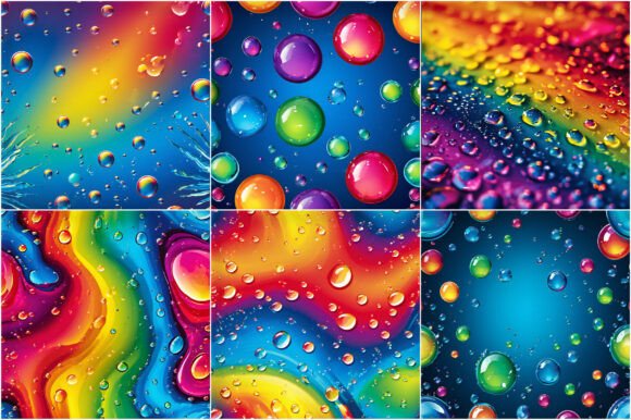 Rainbow Water Drops Textures