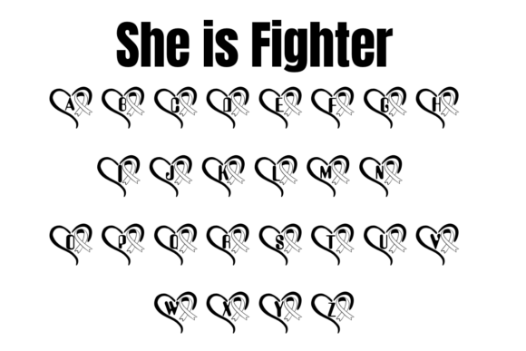 She is Fighter Font PNG with transparent background - Preview 1
