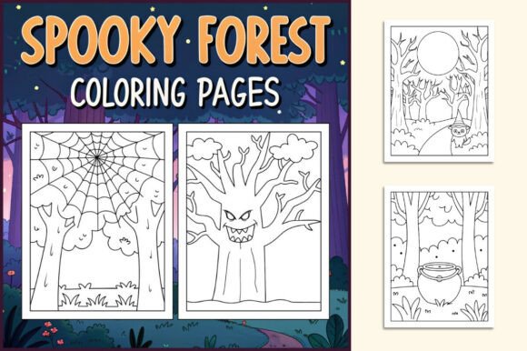 Spooky Forest Coloring Pages for Kids