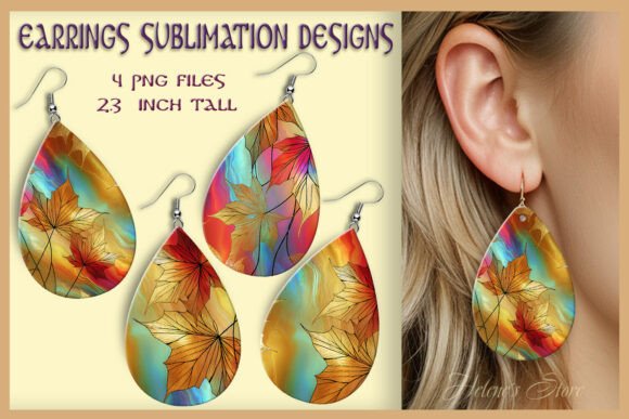 Autumn Leaves Drop Earring Sublimation