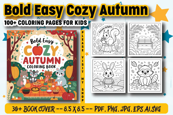 Bold Easy Cozy Autumn Coloring Book