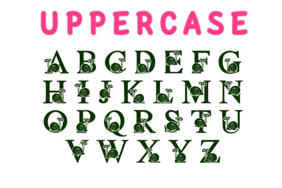 Cute Snail Font PNG with transparent background - Preview 2