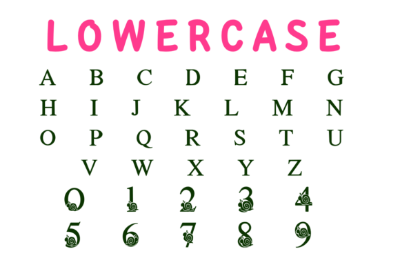 Cute Snail Font PNG with transparent background - Preview 3