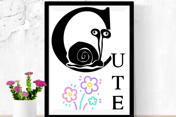 Cute Snail Font PNG with transparent background - Preview 6