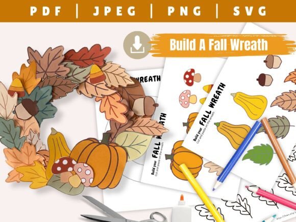 DIY Fall Autumn Wreath Paper craft