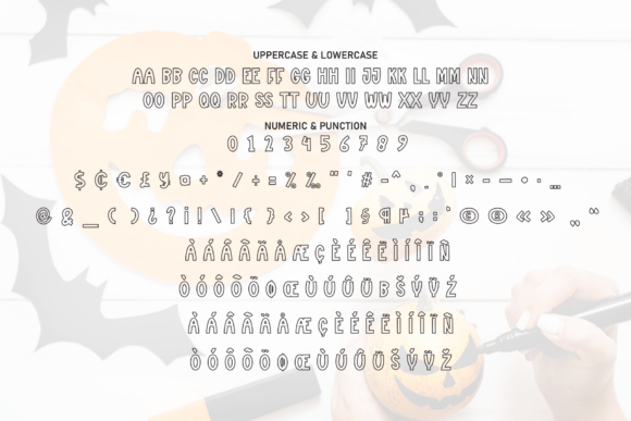 Designer Halloween Font PNG with transparent background - Preview 6