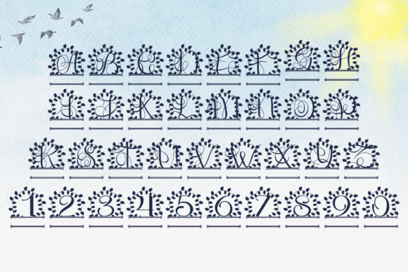 Florava Split Monogram Font - Preview 3