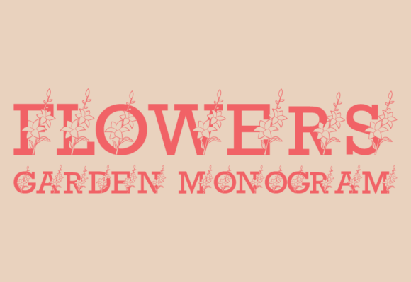 Flowers Garden Monogram Font - Preview 2