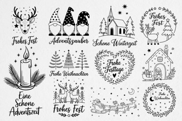 Frohe Weihnachten SVG – German Christmas Craft Design