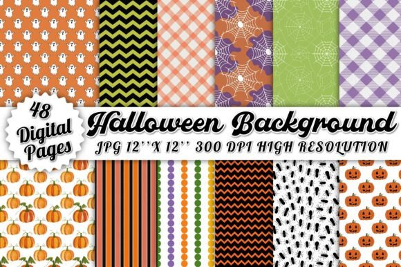 Halloween Background Digital Papers Set