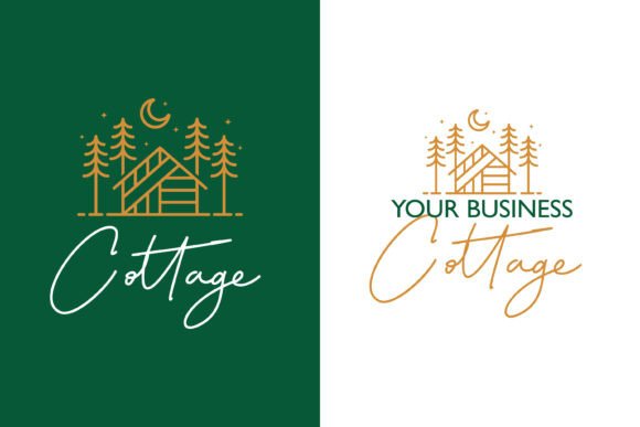 Nature Wood Cottage Logo Outdoor Camp Grafik Logo-Vorlagen Von captoro