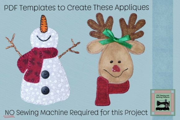 PDF Applique Template Santa & Reindeer