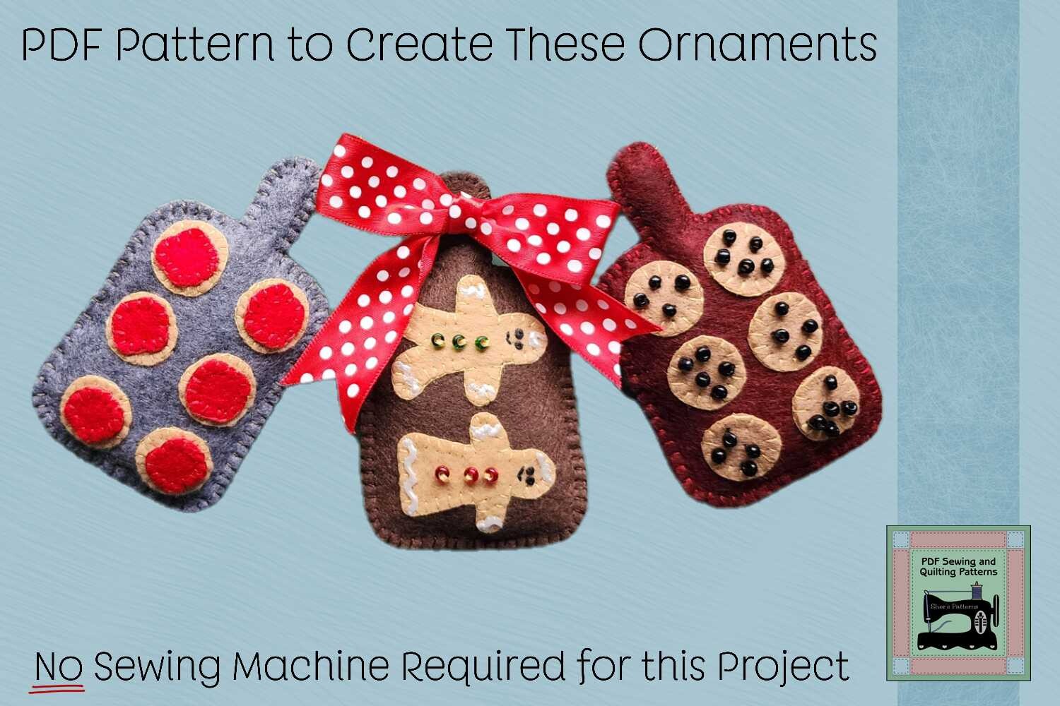 PDF Pattern Christmas Cookie Ornaments