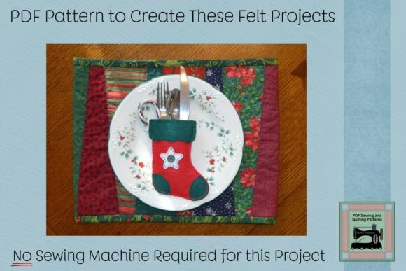 PDF Pattern Felt Card Holders, Table Dec