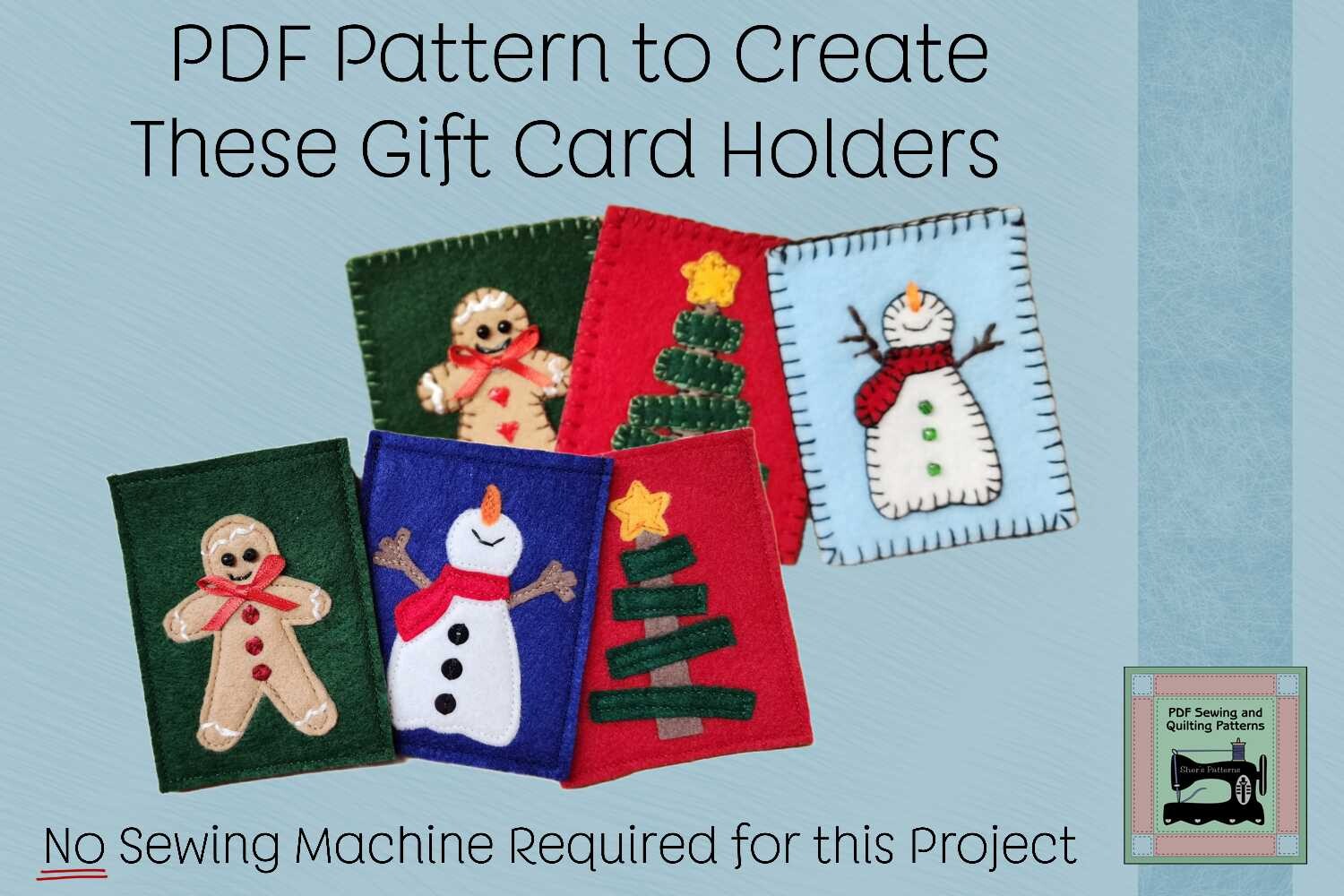 PDF Pattern Felt Gift Card Holders V1