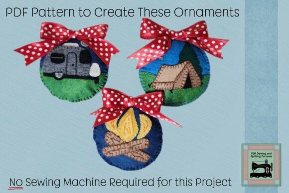 PDF Pattern for Camping Ornaments V1