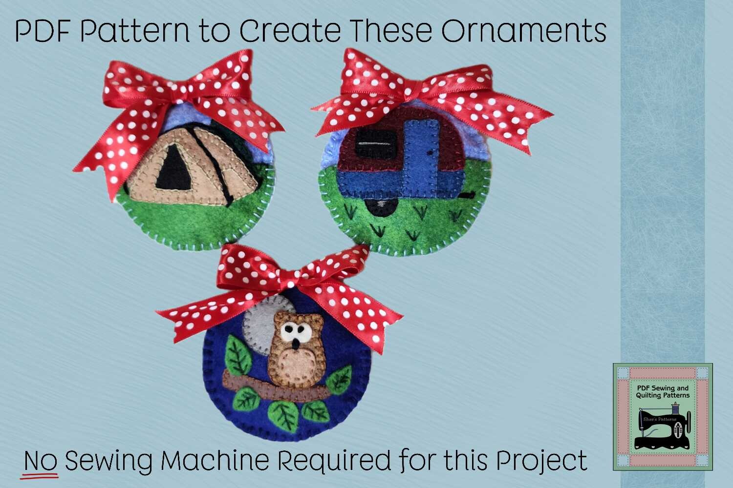 PDF Pattern for Camping Ornaments V2