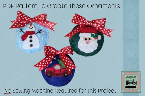 PDF Pattern for Felt Christmas Ornaments