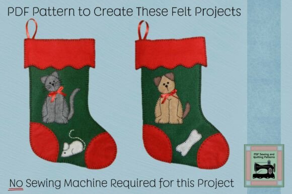 PDF Pattern for Felt Pet Stockings