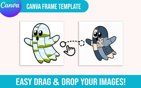 Patchwork Ghost Canva Frame Template