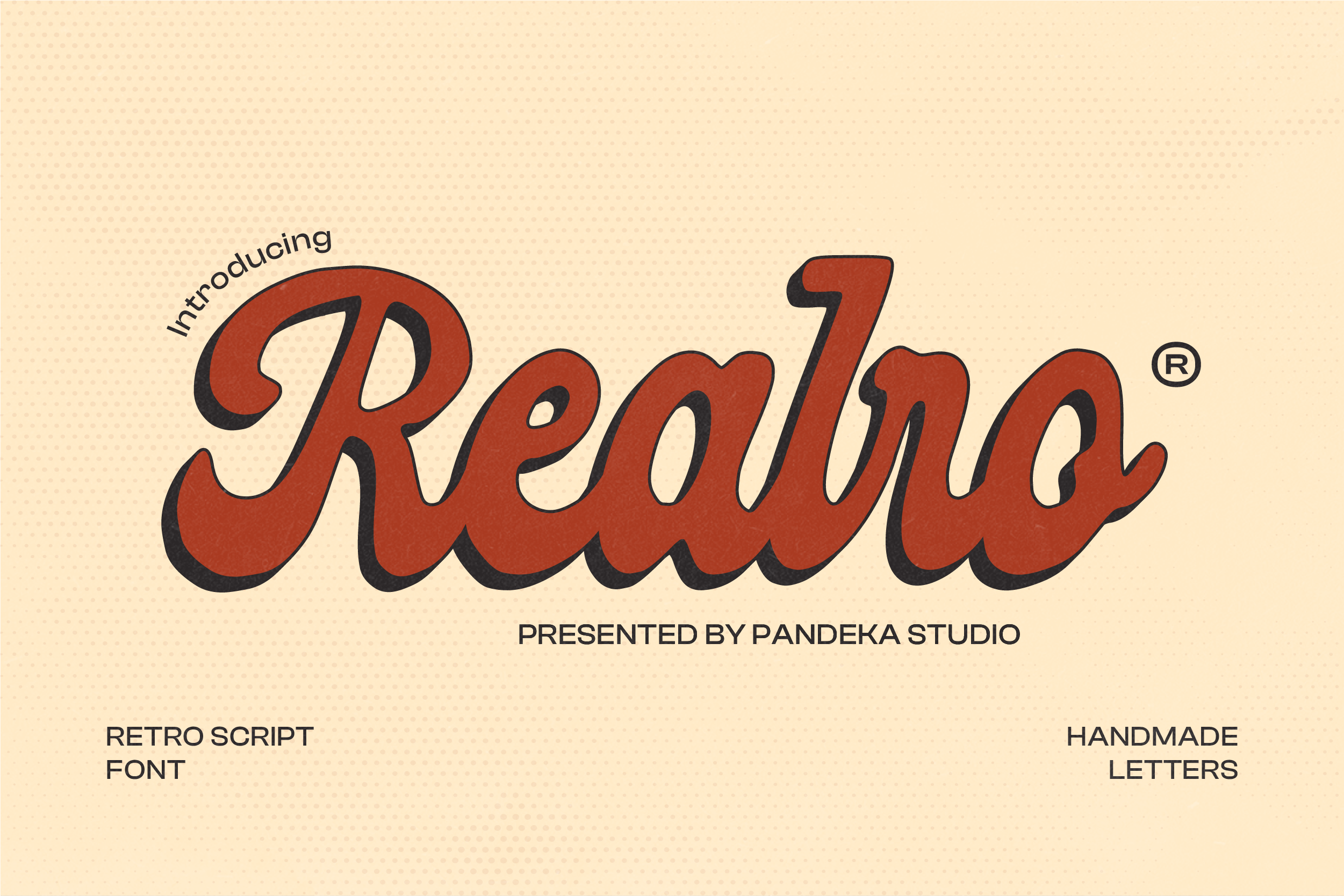 Realro Font preview — retro cursive script