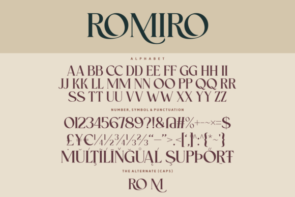 Romiro Font PNG with transparent background - Preview 4
